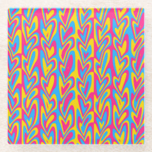 Groovy Trippy Squiggly Quirky Pansexuelle Pride  Glasuntersetzer
