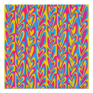 Groovy Trippy Squiggly Quirky Pansexuelle Pride  Poster