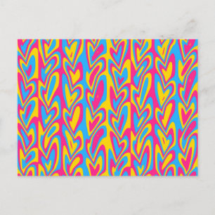 Groovy Trippy Squiggly Quirky pansexuelle Pride  Postkarte