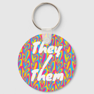 Groovy Trippy Squiggly Quirky pansexuelle Pride Schlüsselanhänger