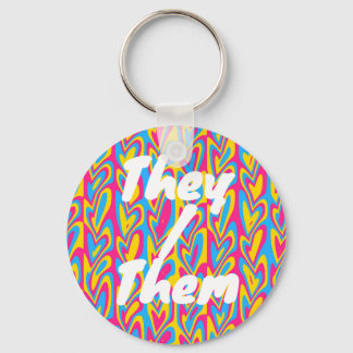 Groovy Trippy Squiggly Quirky pansexuelle Pride Schlüsselanhänger