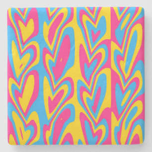 Groovy Trippy Squiggly Quirky Pansexuelle Pride  Steinuntersetzer