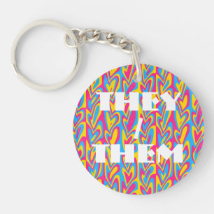 Groovy Trippy Squiggly Quirky Pansexuelle Stolz  Schlüsselanhänger