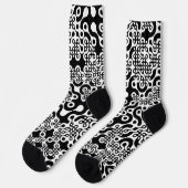 Groovy Trippy Truchet Tiles Telefonring Socken (Linkes Detail)