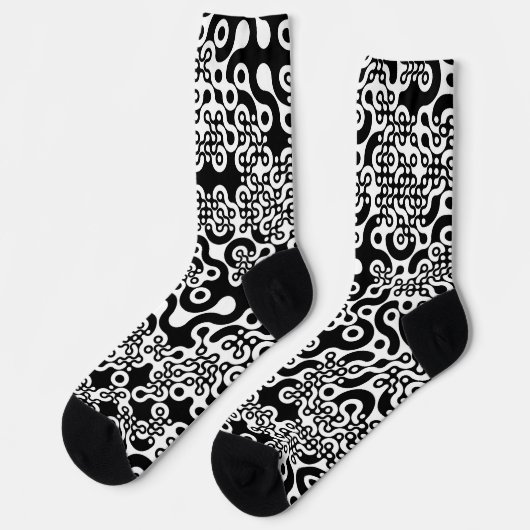 Groovy Trippy Truchet Tiles Telefonring Socken (Linkes Detail)