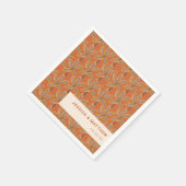 Groovy Tropical Palm Trees Burnt Orange Wedding Serviette (Ecke)