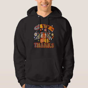 Groovy Truthahn Erntedankfest Danksagung Dankbar F Hoodie