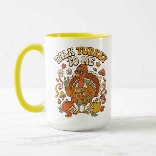 Groovy Truthahn Herbst-Kaffeepause Tasse (Links)