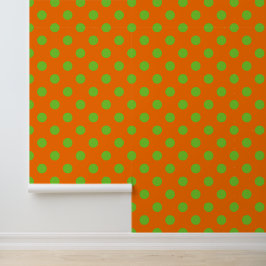 Groovy-Tupfenmuster - Orange & Limettgrün Tapete