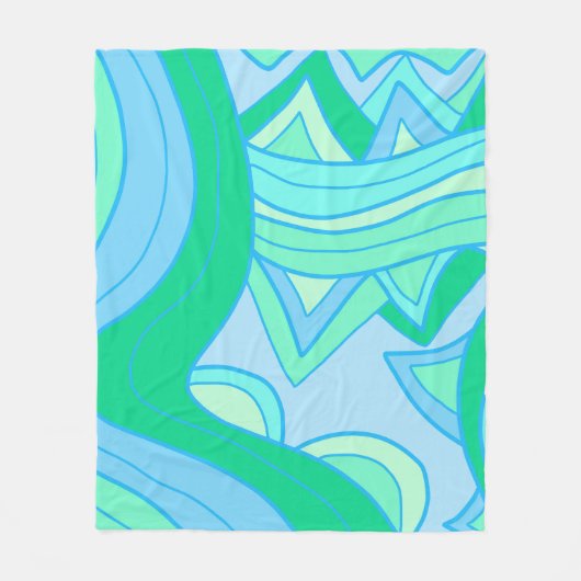 Groovy Türkblau Fleecedecke (Vorderseite)