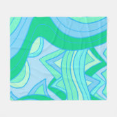 Groovy Türkblau Fleecedecke (Vorderseite (Horizontal))