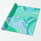 Groovy Türkblau Geschenkpapier (Ungerollt)