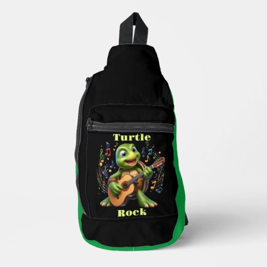 Groovy Turtle Jamming Out Crossbody Bag (Vorderseite)