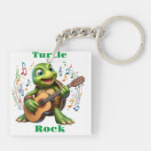 Groovy Turtle Jamming Out Schlüsselanhänger (Rückseite)