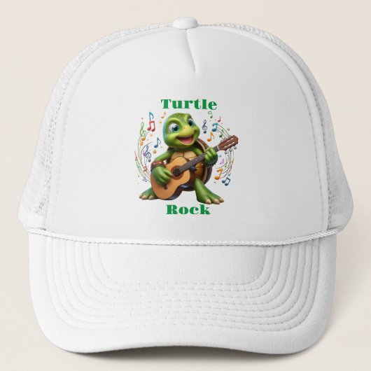 Groovy Turtle Jamming Out Truckerkappe (Vorderseite)
