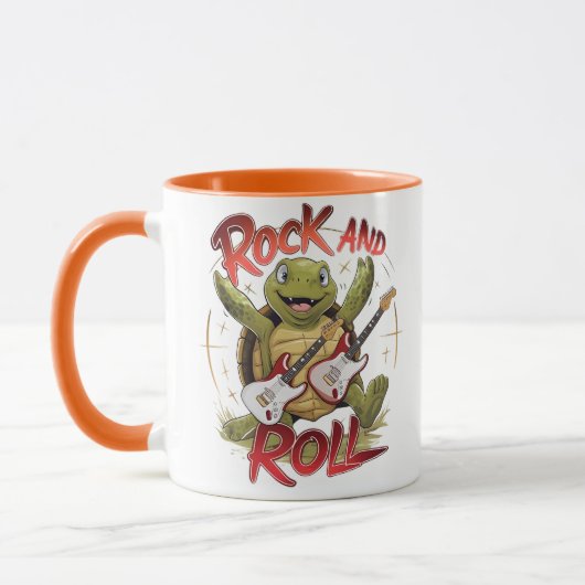 Groovy Turtle Rocking Out Rock and Roll Tasse (Links)