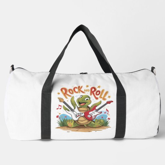 Groovy Turtle Rockstar Rock And Roll Duffle Bag (Vorderseite)