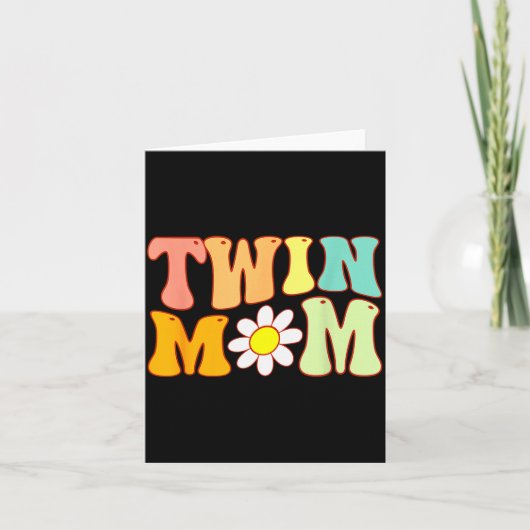 Groovy Twin Mama Funny Mother's Day For New Mom Of Karte (Vorderseite)