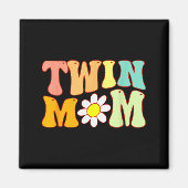 Groovy Twin Mama Funny Mother's Day For New Mom Of Magnet (Vorne)