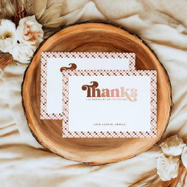 Groovy Two Cool Girls Checkered 2. Geburtstag Dankeskarte