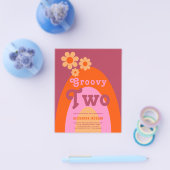 Groovy Two Retro Rainbow Birthday Party Budget Flyer (Einzeln)