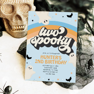 Groovy Two Spooky Boy 2. Geburtstag Halloween Einladung