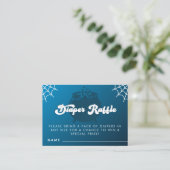 Groovy Typografie Halloween Boy Blue Diaper Raffle Begleitkarte (Stehend Vorderseite)