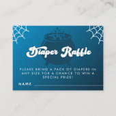 Groovy Typografie Halloween Boy Blue Diaper Raffle Begleitkarte (Vorderseite)