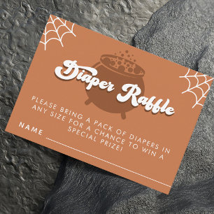 Groovy Typografie Halloween Diaper Raffle Neutral Begleitkarte