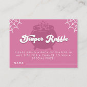 Groovy Typografie Halloween Girl Diaper Raffle Begleitkarte (Vorderseite)