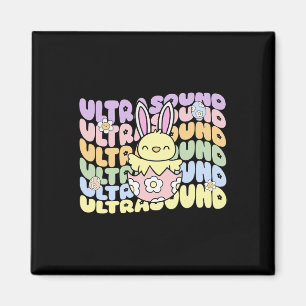 Groovy Ultraschall-Technik Häschen Küken Eier Oste Magnet