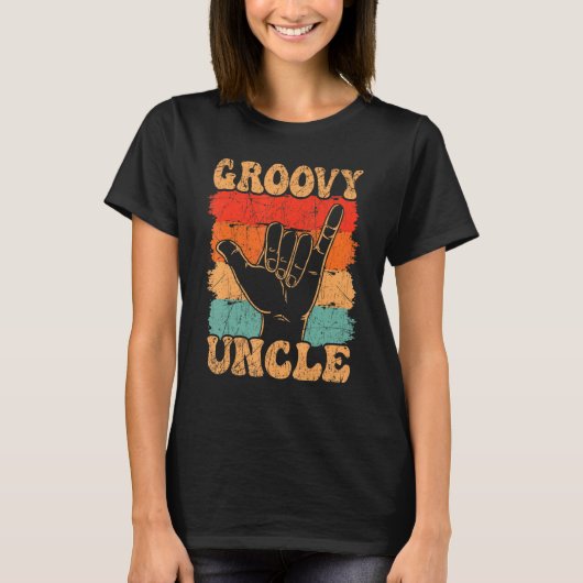 Groovy Uncle 70s Aesthetic Nostalgia 1970's Retro  T-Shirt (Vorderseite)