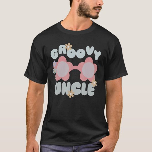 Groovy Uncle Retro Boho Blume Niedlich Glasses T-Shirt (Vorderseite)