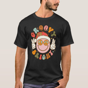 Groovy und helle Weihnachtsfeier Happy Face Holida T-Shirt