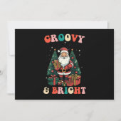 Groovy und helle Weihnachtsfeiertage Retro Einladung (Vorderseite)