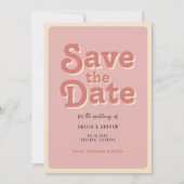 Groovy und Retro 70er Wedding Save The Date (Vorderseite)