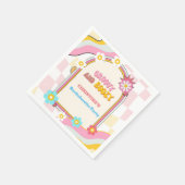 Groovy und stickig gestaltete Junggeselinnen-Absch Serviette (Ecke)