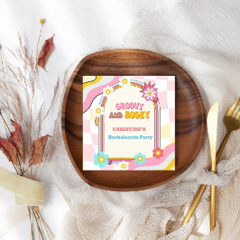 Groovy und stickig gestaltete Junggeselinnen-Absch Serviette