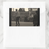 Groovy United Skate Summertime Foto Rechteckiger Aufkleber (Tasche)