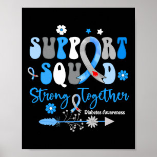 Groovy Unterstützung Squad Ribbon T1d Diabetes Bew Poster
