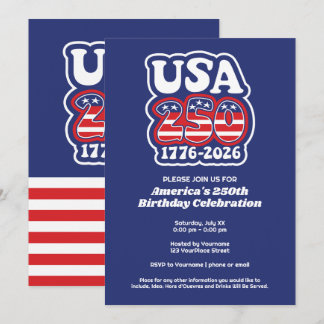 Groovy USA 250 - Amerikas 250. Geburtstagsfeier Einladung