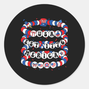 Groovy Usa Est. 1776 Armband 4. Juli unabhängig Runder Aufkleber