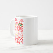 Groovy Valentine Vibes Happy Valentine's Day Girl  Kaffeetasse (Vorderseite Links)