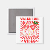 Groovy Valentine Vibes Happy Valentine's Day Girl Magnet (Vorderseite/Rückseite)
