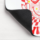 Groovy Valentine Vibes Happy Valentine's Day Girl  Mousepad (Ecke)