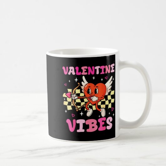 Groovy Valentine Vibes Heart Cud Women Men Kaffeetasse (Rechts)