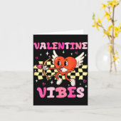 Groovy Valentine Vibes Heart Cud Women Men  Karte (Gelbe Blume)