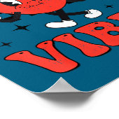 Groovy Valentine Vibes Heart Peace Valentines Day  Poster (Ecke)