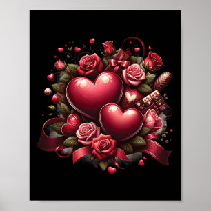 Groovy Valentine Vibes Valentinstag Girls Schule Poster