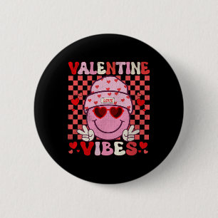 Groovy Valentine Vibes Valentinstag-Shirts für G Button